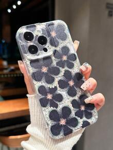 PU 皮革花卉印花时尚手机壳，适用于苹果手机 - 彩色 - 查看 2