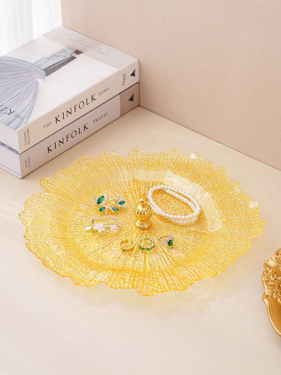 1 khay đựng đồ trang sức, khay trưng bày đa năng đựng kẹo/trái cây, quà tặng ngày lễ tình nhân - Vàng - Xem 1
