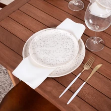 Kit With 4 Table Napkins With Rings Oxford Fabric Christmas/New Year - Straw - View 4