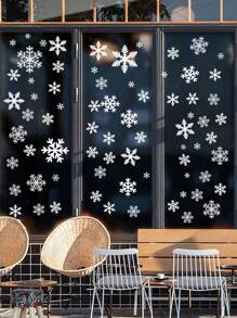 8 包静电窗贴雪花商店橱窗装饰节日玻璃展示贴纸零售店季节性装饰节日主题窗户艺术易于粘贴可移除可重复使用 - 彩色 - 查看 1