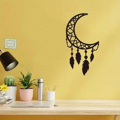HELLOYOUNG 1-Gói trang trí nghệ thuật treo tường bằng kim loại chủ đề mặt trăng, thích hợp cho phòng ngủ, phòng học và các không gian khác, có thể trang trí nhiều không gian khác nhau và mang lại nét lãng mạn cho cuộc sống của bạn. Trang trí nội thất, trang trí phòng, trang trí tường