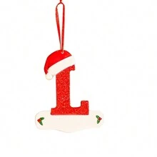 1 pieza Adorno colgante en forma de letra del abecedario A-Z para árbol de Navidad, 26 letras para decoración del hogar de Navidad y Año Nuevo, ornamento DIY de acrílico - Multicolor - Ver 24