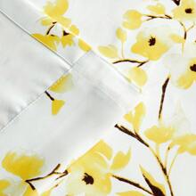 4Pcs Floral Curtains For Living Room Farmhouse Country Multi Color Flower Print White Decorative Grommet Drapes For Bedroom, 52x84 Inch - Màu vàng - Xem 7