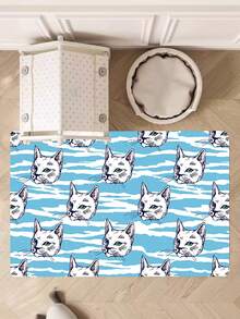 1 件 100% 吸水宠物喂食垫，带防溢保护地板的狗粮和猫粮垫，狗餐垫水碗，宠物配件（蓝色） - 彩色 - 查看 2