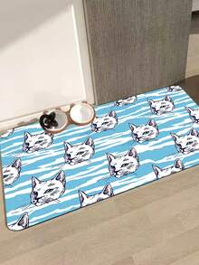 1 件 100% 吸水宠物喂食垫，带防溢保护地板的狗粮和猫粮垫，狗餐垫水碗，宠物配件（蓝色） - 彩色 - 查看 3