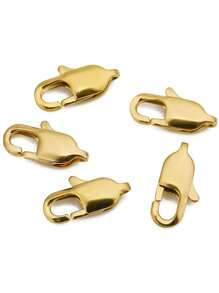 5 件/包不锈钢抛光方形钩扣、龙虾爪扣配件，适用于 DIY 吊坠、手链、项链首饰制作 - 5個/包不銹鋼龍蝦扣 - 查看 7