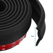 Universal Car Lip Skirt Protector Rubber Splitter Front Bumper Spoiler Side 2.5M - Black - View 3