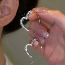 1 Đôi Hoa Tai Hình Trái Tim Lấp Lánh, Quà Tặng Giáng Sinh Cho Bé Gái - Nhiều màu - Xem 4