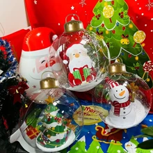 1pc Inflatable Transparent Christmas Ball With Inner Ornament, Outdoor Holiday Decor, Easy Hanging Design - Ball In Ball With Base - View 4