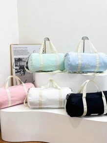 1pc Boys Girls Large Capacity Foldable Travel Bag, Simple Design, Large Capacity Waterproof Yoga/Swimming/Fitness, Including Wet/Dry Separation And Training Sports Bag With Handle, Spacious Travel Bag Equipped With Durable Zipper Compartments, Suitable For All Occasions