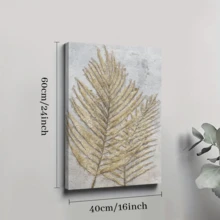1pc Framed Canvas Poster, Palm Leaf Wall Art Canvas Paintings, Ideal Gift For Bedroom Living Room Corridor, Wall Art, Wall Decor, Winter Decor, Room Decoration - Nhiều màu - Xem 9