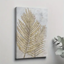 1pc Framed Canvas Poster, Palm Leaf Wall Art Canvas Paintings, Ideal Gift For Bedroom Living Room Corridor, Wall Art, Wall Decor, Winter Decor, Room Decoration - Nhiều màu - Xem 1
