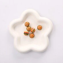 6/10 件汉堡吊坠迷你食物吊坠耳环手链配件可爱食物吊饰工艺品制作吊坠人造食物吊坠珠宝制作用品耳环吊饰钥匙 - 黃色 - 查看 4