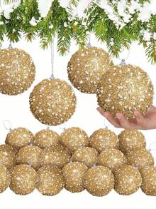 Đồ trang trí quả bóng Giáng sinh, Đồ trang trí Giáng sinh chống vỡ Quả bóng cây thông Noel Đồ trang trí tiệc cưới Trang trí ngày lễ để bàn Trang trí cây nhỏ (Vàng), Giáng sinh - Nhiều màu - Xem 1