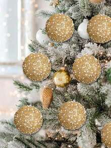 Đồ trang trí quả bóng Giáng sinh, Đồ trang trí Giáng sinh chống vỡ Quả bóng cây thông Noel Đồ trang trí tiệc cưới Trang trí ngày lễ để bàn Trang trí cây nhỏ (Vàng), Giáng sinh - Nhiều màu - Xem 6