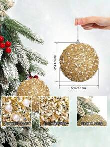 Đồ trang trí quả bóng Giáng sinh, Đồ trang trí Giáng sinh chống vỡ Quả bóng cây thông Noel Đồ trang trí tiệc cưới Trang trí ngày lễ để bàn Trang trí cây nhỏ (Vàng), Giáng sinh - Nhiều màu - Xem 2