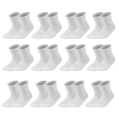 Meias Dallf Kit 12 Pares Meia Cano Médio Alto Atoalhada Algodão Confortavel Resitente Dallf