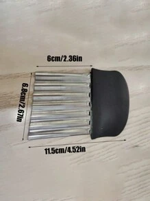 1pc Wavy French Fry Salad Carrot Onion Potato Cutter Slicer, Multi-Purpose Kitchen Tool - Black - View 7