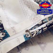 Bộ chăn ga gối 3 món, Bộ chăn ga gối in họa tiết cổ điển nhiều màu sắc Boho, Vỏ chăn mềm mại thoải mái, Dành cho phòng ngủ, Phòng khách (1*Vỏ chăn + 2*Vỏ gối, Không có lõi) - Nhiều màu - Xem 9