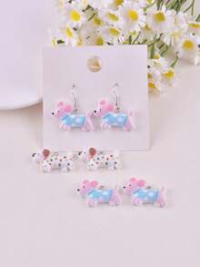 10 件混合风格狗树脂饰品吊坠，适合女士 DIY 珠宝制作 - 彩色 - 查看 5