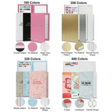 160/308/320/480 Colors PU Material /Cardboard Material Nail Display Book Nail Polish Books With Fake Nails Tips False Nails Styles Showing Book Nails Tool,240/360/480/600PCS False Nail *200/400/500/PCS Number Stickers/Set,Christmas And Winter Nail Tools