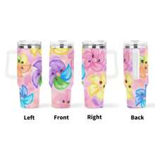 1pc 40oz Kawaii Tumbler With Straw And Lid, Double Wall Insulated Stainless Steel Water Bottle, Large Capacity Travel Mug, Portable Insulated Vacuum Cup, Suitable For Outdoor Travel, Ideal Gift For Women Men