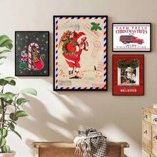 1pc Chủ đề Giáng sinh Trích dẫn ngọt ngào Phim hoạt hình Ông già Noel Xe tải Xe Poster Tranh vải Canvas Nghệ thuật treo tường Hình ảnh Phòng trẻ em Trang trí nhà Quà tặng Không có khung - Nhiều màu - Xem 2