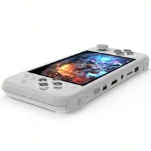 Consola de juegos portátil con cámara, con 1200 juegos incorporados, pantalla HD de 4.3 pulgadas, sistema de juegos retro, compatible con salida de TV, consola de juegos recargable con joysticks duales, mini reproductor, el mejor regalo para adolescentes y adultos - Blanco - Ver 3