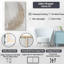 1pc Framed Canvas Poster, Leaf Wall Art Canvas Paintings, Ideal Gift For Bedroom Living Room Corridor, Wall Art, Wall Decor, Winter Decor, Room Decoration - 彩色 - 查看 6