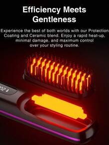 Portable Cordless Straight Hair Comb,Portable Negative Ion Straightening Brush,Long Battery Hot Comb Hair Straightener,Lightweight & Mini Carry,Settings Anti-Scald