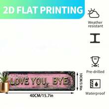 16英寸x4英寸复古“爱你，再见”金属墙牌 - 质朴铁合金金属装饰，适用于家居、农舍、浴室、咖啡馆、车库、门廊、卧室 - 耐用、易于安装、孔位随机 - 彩色 - 查看 8