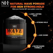 sevich Wave Pomade For Men 360° Waves Strong Hold, Pomade Kit-3pcs Set With Hair Brush And Silky Durag-Non-Greasy Hair Styling Paste With Biotin, Jojoba Oil, Mentha Haplocalyx - Easy Wash, Normal Hair Types - 2個 - 查看 7