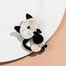 1pc Fashionable Acrylic Patchwork Cute Cat Wearing Hat & Glasses Animal Brooch, Suitable For Women Daily Wear And Gift - Colorful - View 21