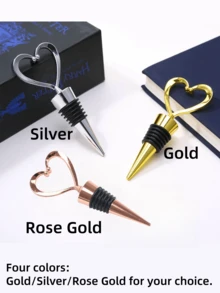 Parada de Garrafa de Vinho em Forma de Coração Lembrança de Casamento para Convidados, Parada de Vinho em Forma de Coração de Aço Inoxidável com Sacos de Organza Brancos Transparente e Etiquetas de Presente Kraft, Lembrança de Casamento Vinho Fresco Festa de Feriados