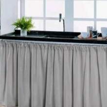 Oxford Kitchen Sink Curtain Plain 1.50 Meters X 0.80cm Without Eyelets - Màu Xám nhạt - Xem 3