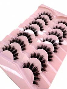 New7 Cặp Lông Mi Nga Tự Nhiên Mềm Mịn Lông Mi Giả 3D Lông Mi Giả Lông Mi Giả Lộn Xộn Ấn Tượng Lông Mi Giả Dài Như Cáo Nâng Mắt Bộ Nối Mi Dải Mi Toàn Bộ Cho Mắt Bạn Trang Điểm Làm Đẹp Và Làm Dày Góc Ngoài - màu đen - Xem 7