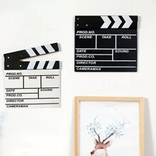 1pc Wooden Movie Clapperboard Accessory - Creative Desk Decor, Photography Prop, Room/Home/Holiday Decoration, Suitable For Indoor And Outdoor Use
