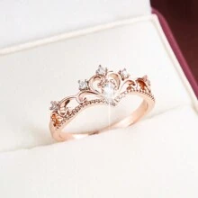 1枚优雅皇冠造型立方氧化锆戒指，女士款 - 彩色 - 查看 21