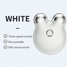 Máy massage mặt điện cầm tay EMS rung động vi dòng điện nâng cơ mặt làm săn chắc da Thiết bị làm đẹp - trắng - Xem 2