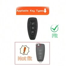 汽车钥匙扣钥匙扣套适用于福克斯 3 4 ST 蒙迪欧 MK3 MK4 嘉年华 Fusion Kuga 2013 2014 2015 2017 2018 - 彩色 - 查看 5