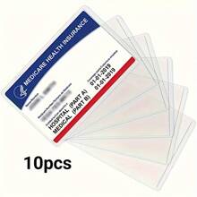 3/5/10/20/30/50/100张PVC卡套、社保卡套、透明防水信用卡和医保卡套，易于插入设计 - 保持卡片清洁！婚礼季、母亲节、毕业典礼、开斋节礼物