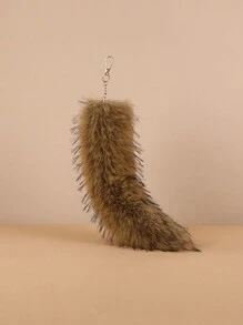 Cute 1pc Fox Tail Design Car Keychain Suitable For Daily Use Gift