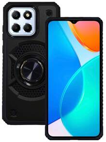 FUNDA USO RUDO CON CLIP O CON ANILLO PARA HONOR X6 HONOR X6S HONOR X8 5G - Negro - Ver 1
