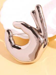 1 chiếc ghim cài áo bằng kim loại thời trang cao cấp "OK", huy hiệu độc đáo dành cho nam và nữ, phụ kiện quần áo trang sức to bản - Nhiều màu - Xem 4