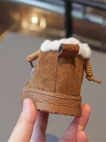 Toddler Winter Snow Boots, Girls Plush Ankle Boots, Boys Thermal Lined High-Top Warm Winter Shoes