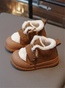 Toddler Winter Snow Boots, Girls Plush Ankle Boots, Boys Thermal Lined High-Top Warm Winter Shoes