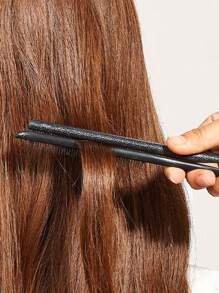 WANMEI 1pc V-Shape Straightening Comb, Carbon Fiber Comb, Heat-Resistant Carbon Fiber Comb, Double-Sided Clip Straightener, Straightening & Curling Comb, Flat Top Comb, Spring Clip Straightening Comb, Home Use Carbon Fiber Hair Straightening Comb, Protect Your Hair Brushes, Combs, Hair Styling Tools, Hair Products And Accessories - Black - View 3