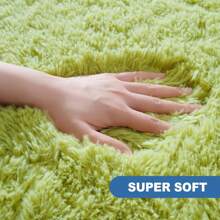 Alfombras modernas y esponjosas para sala de estar, dormitorio, alfombra morada de felpa de pelo alto para habitación de niñas, guardería, decoración del hogar, alfombra suave antideslizante para dormitorio de niñas - Verde hierba - Ver 5