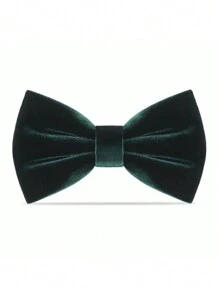 1 pieza Corbatín de hombre de poliéster sólido de terciopelo de alta gama, para boda, fiesta, banquete, atuendo formal, otoño/invierno