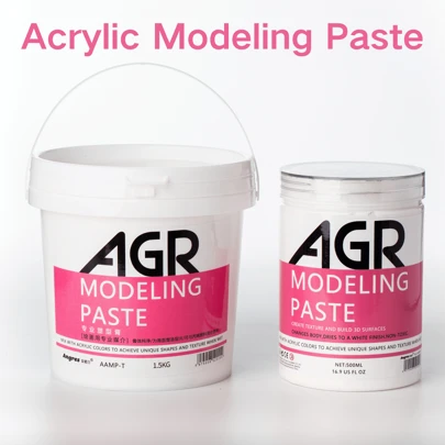 Acrylic Painting Medium Modeling Paste, Texture Paste, White, Large Size, 16.9 Fl Oz (500 Ml) Vivid Texture For Students And Artists, Can Be Used As Gesso, For DIY Painting, Fast Drying And Crack Resistant Back To School